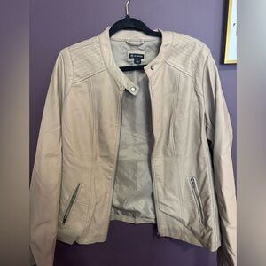New Directions Light Tan Faux Leather Jacket